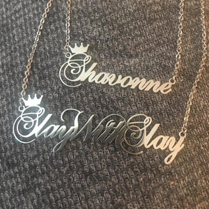 Custom Crown Name Necklace Personalized Jewelry